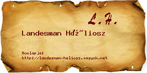 Landesman Héliosz névjegykártya